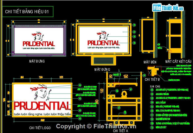 Ban ve thiet ke bien hieu khung quang cao Prudenti,thiết kế biển hiệu chi nhánh Prudential,Thiết kế mặt tiền khung quang cao Prudential,Thiết kế chi nhánh  bảo hiểm Prudential